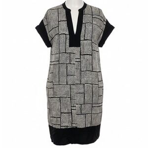 Vince Black and White Geometric Dress